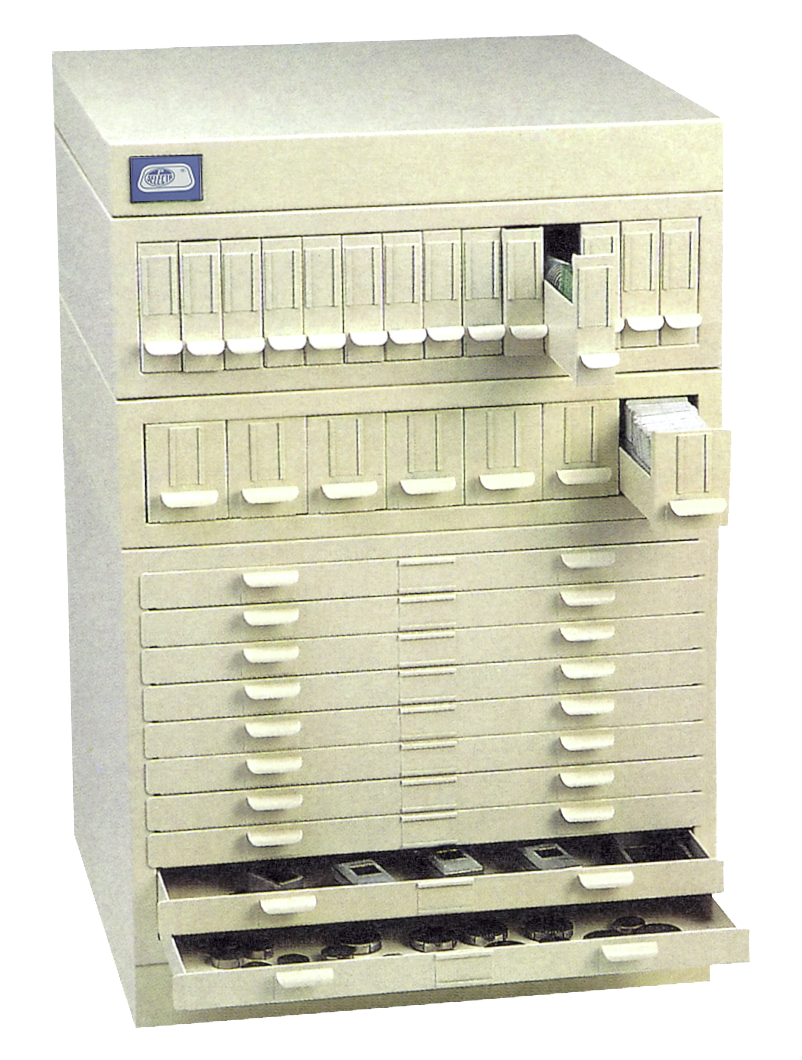 Mueble para archivo de bloques de parafina